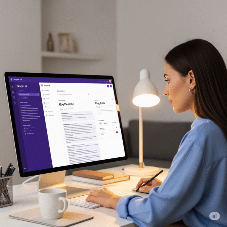 Jasper.ai vs Copy.ai - Best AI Writer for Bloggers and Marketers 2025 2 Featured comparison of Jasper.ai and Copy.ai with AI content tools, laptops, and digital workspace for content creators.
